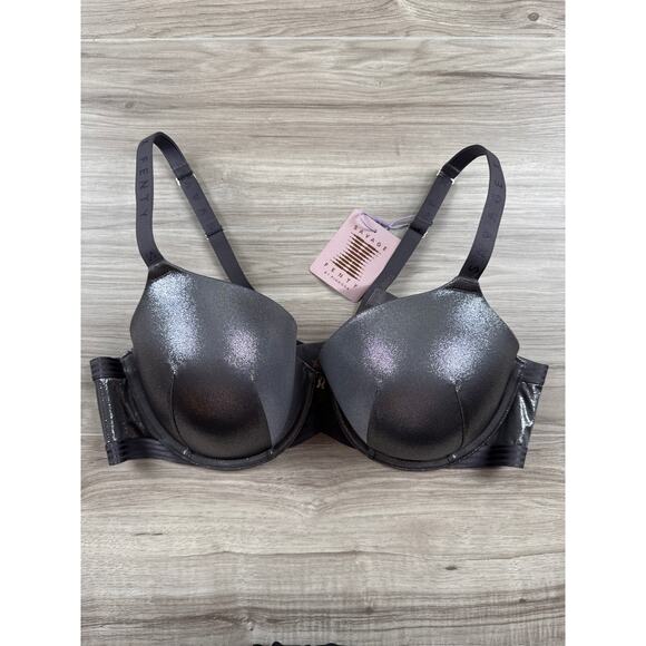 Savage X Fenty Microfiber Metallic T-Shirt Bra, Grey Allure/Silver Foil, 40D - Picture 1 of 8
